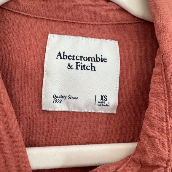Abercrombie & Fitch Rust Linen Blend Utility Romper Women’s Size XS GUC - Picture 3 of 5